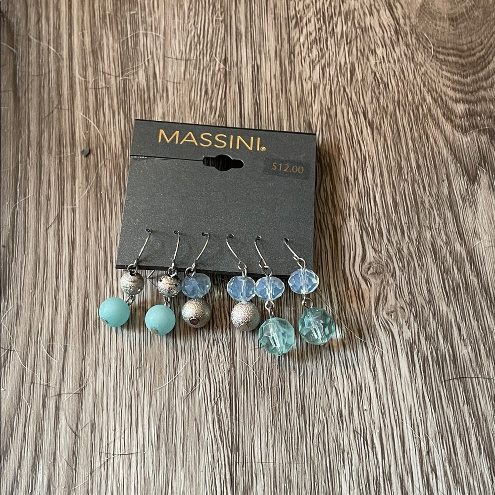 Massini Blue and Silver Earring Set